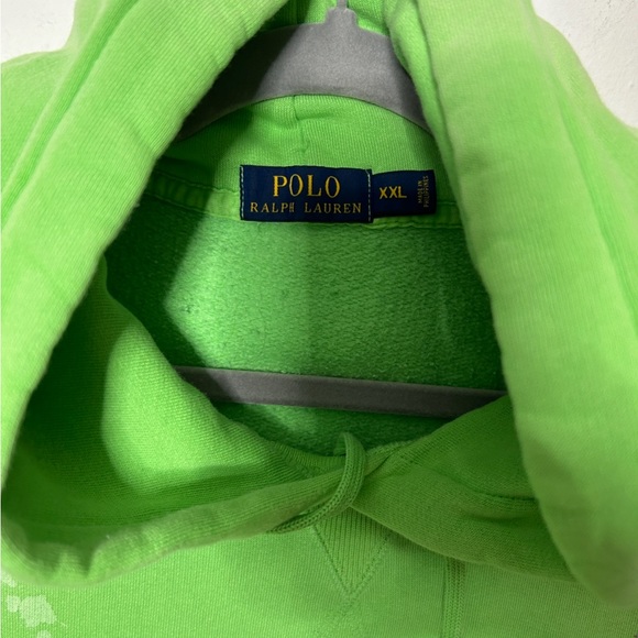 Ralph Lauren Polo Mens Pullover Beach Shop Graphic Hooded Sweatshirt Lime  XL - Picture 2 of 5